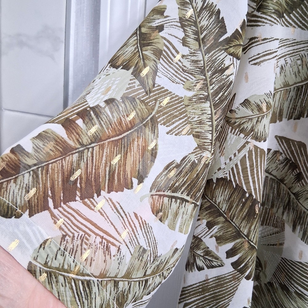 Kimono Duster Tropical Print Botanical Palm Leaves Long Length Gypsy Moondust - Picture 3 of 17